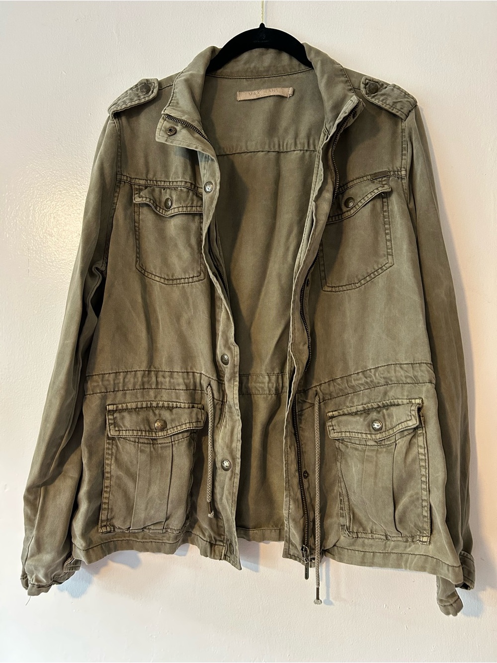 Green Military Utility Jacket Max Jeans